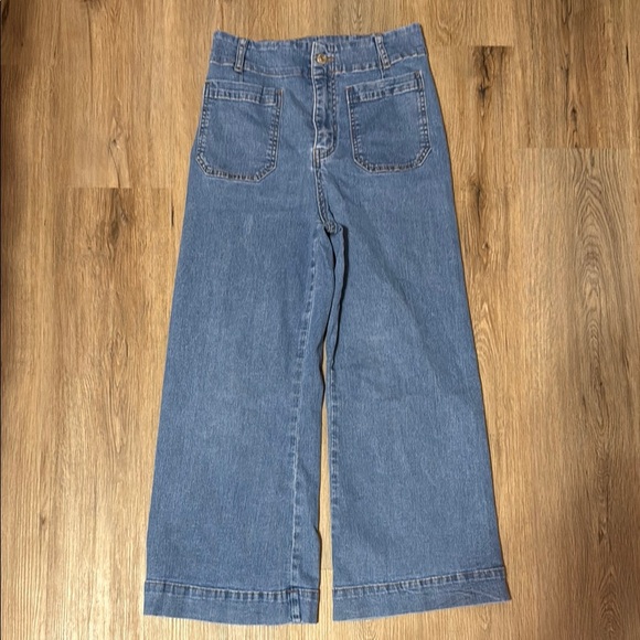eesome Cropped Straight Leg Pocket Front Jeans LIKE NEW - Picture 5 of 9